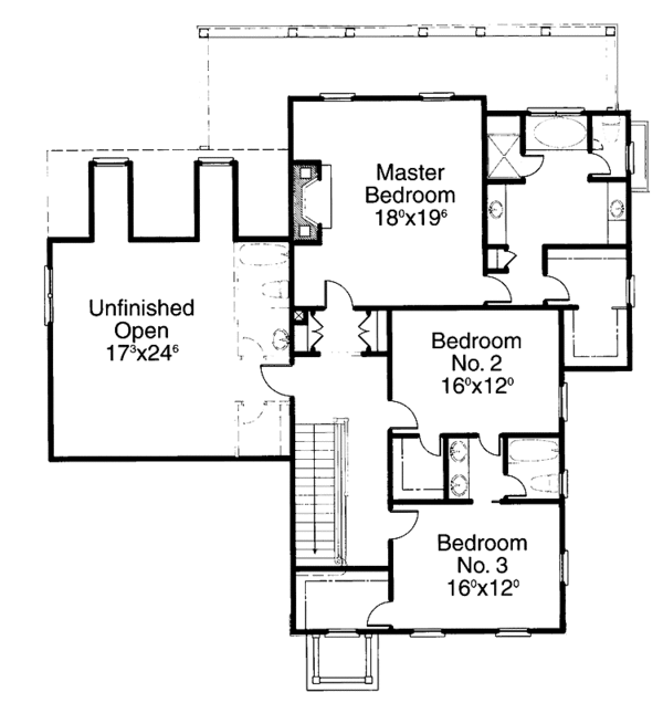 Dream House Plan - Classical Floor Plan - Upper Floor Plan #429-210
