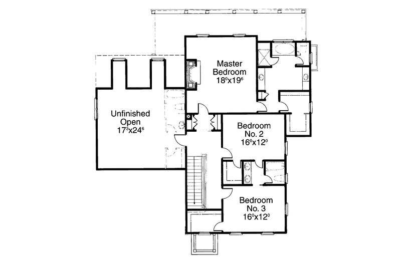 Home Plan - Floor Plan - Upper Floor for Classical House Plan #429-210 - 4 bed, 3.5 bath