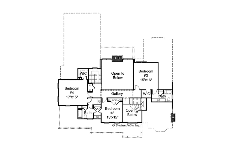 Home Plan - Floor Plan - Upper Floor for Colonial House Plan #429-288 - 4 bed, 3.5 bath