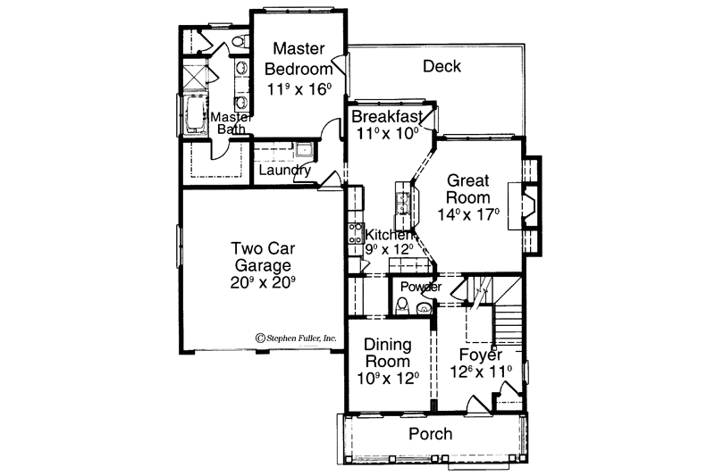 Home Plan - Floor Plan - Main Floor for Colonial House Plan #429-236 - 3 bed, 2.5 bath