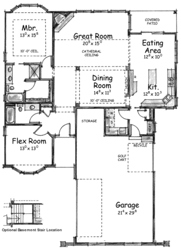 House Plan Design - Traditional Floor Plan - Main Floor Plan #20-1603