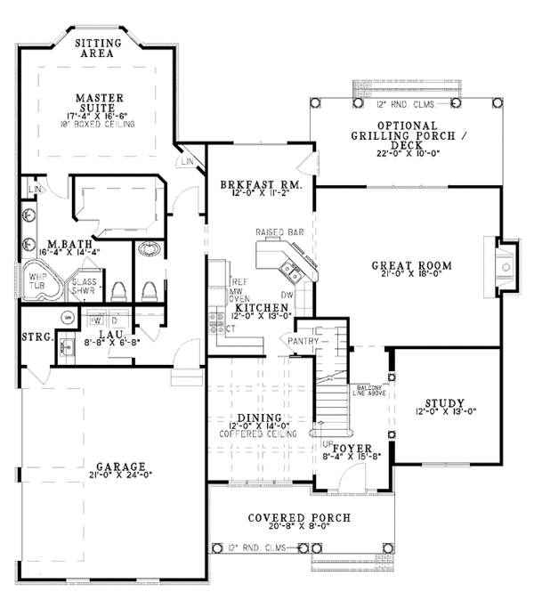 Architectural House Design - European Floor Plan - Main Floor Plan #17-2762