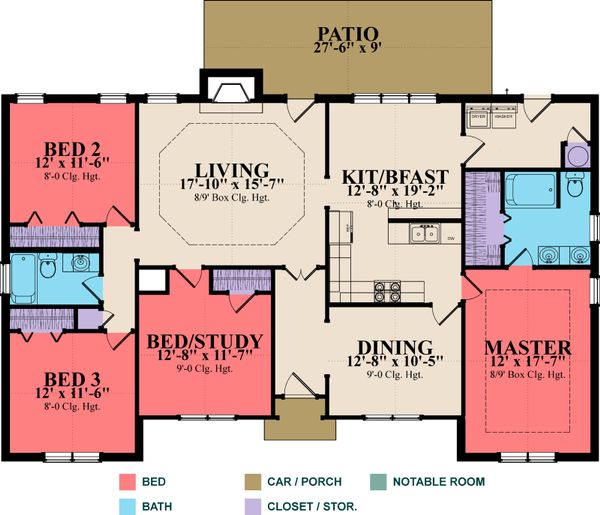 Home Plan - Traditional Floor Plan - Main Floor Plan #63-282