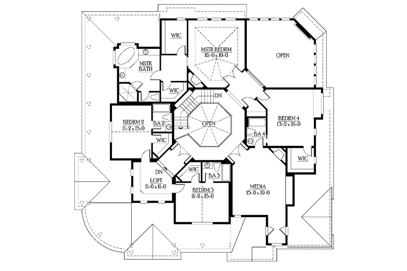 Dream House Plan - Floor Plan - Upper Floor for Country House Plan #132-352 - 4 bed, 4.5 bath