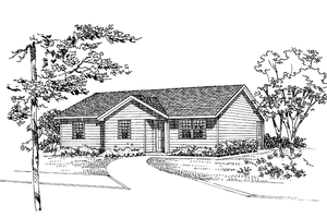 Ranch Exterior - Front Elevation Plan #72-1046