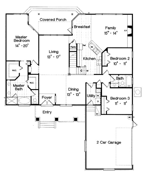 Architectural House Design - European Floor Plan - Main Floor Plan #417-608