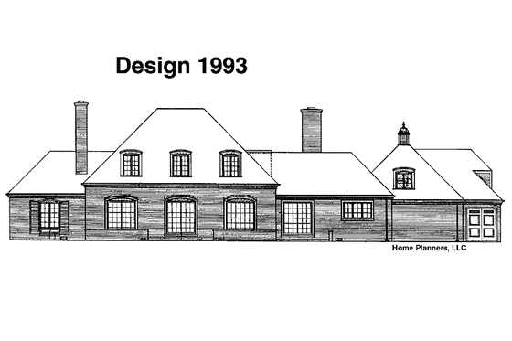 Exterior - Rear Elevation for Country House Plan #72-579 - 4 bed, 3 bath