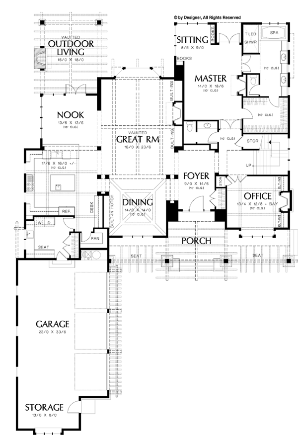House Blueprint - Traditional Floor Plan - Main Floor Plan #48-877