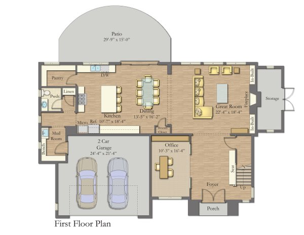 Architectural House Design - Traditional Floor Plan - Main Floor Plan #1057-37