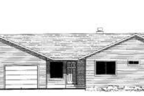 Exterior - Front Elevation for Ranch House Plan #303-326 - 2 bed, 3.5 bath