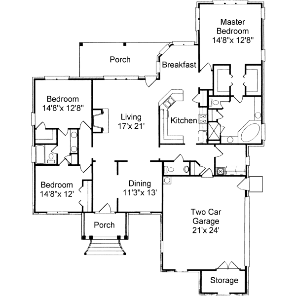 European Style House Plan - 3 Beds 2.5 Baths 2263 Sq/Ft Plan #37-122 ...