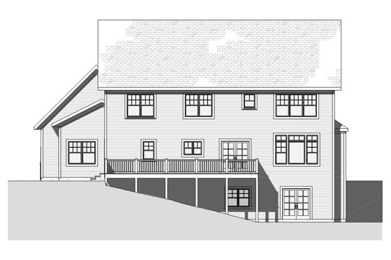 Exterior - Rear Elevation for Traditional House Plan #901-117 - 4 bed, 2.5 bath