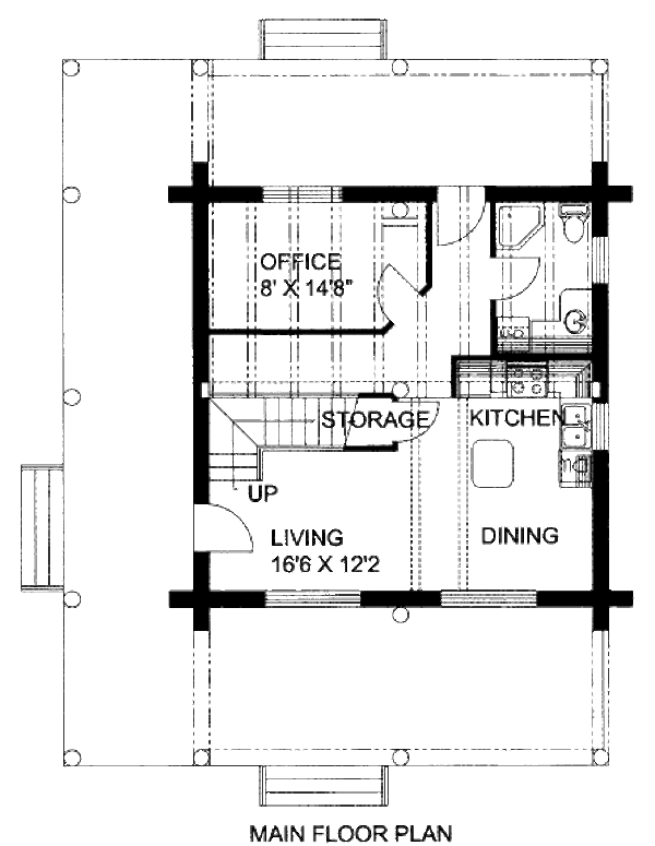 Architectural House Design - Log Floor Plan - Main Floor Plan #117-598