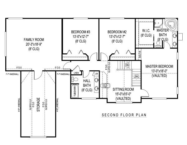 Farmhouse Floor Plan - Upper Floor Plan #11-229