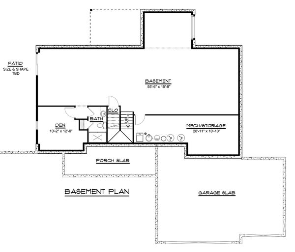 Craftsman Floor Plan - Lower Floor Plan #1064-39