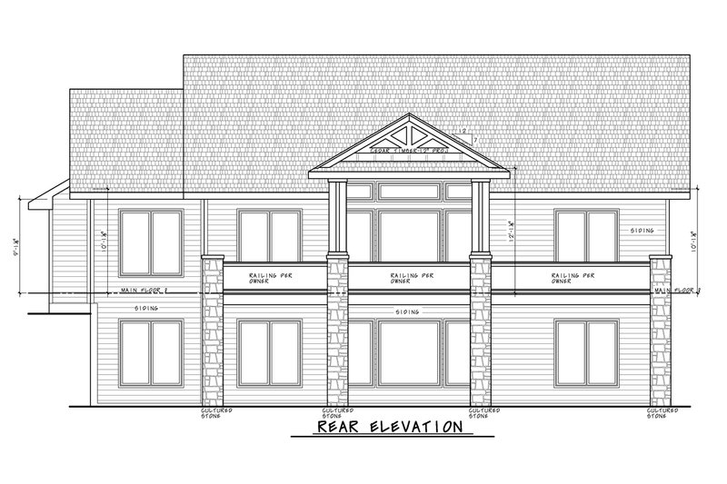 Dream House Plan - Exterior - Rear Elevation for Craftsman House Plan #20-2499 - 4 bed, 3 bath