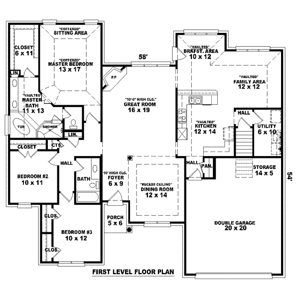 Floor Plan - Main Floor for European House Plan #81-1550 - 3 bed, 2 bath