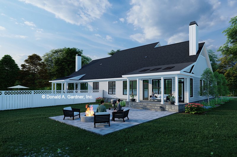 Architectural House Design - Exterior - Rear Elevation 1 for Farmhouse House Plan #929-1189 - 4 bed, 4.5 bath