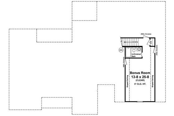 Floor Plan - Other Floor for European House Plan #21-136 - 3 bed, 2.5 bath