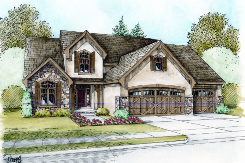 Home Plan - European Exterior - Front Elevation Plan #20-2073