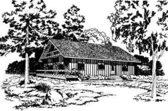 Exterior - Front Elevation for Cottage House Plan #312-208 - 3 bed, 2 bath