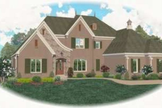 Exterior - Front Elevation for European House Plan #81-1314 - 4 bed, 4 bath