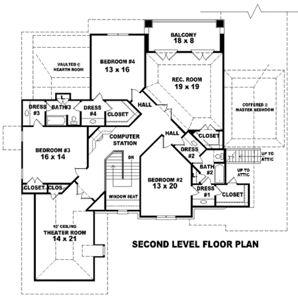 European Floor Plan - Upper Floor Plan #81-1333