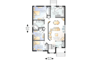 European Style House Plan - 3 Beds 1 Baths 1253 Sq/Ft Plan #23-352 