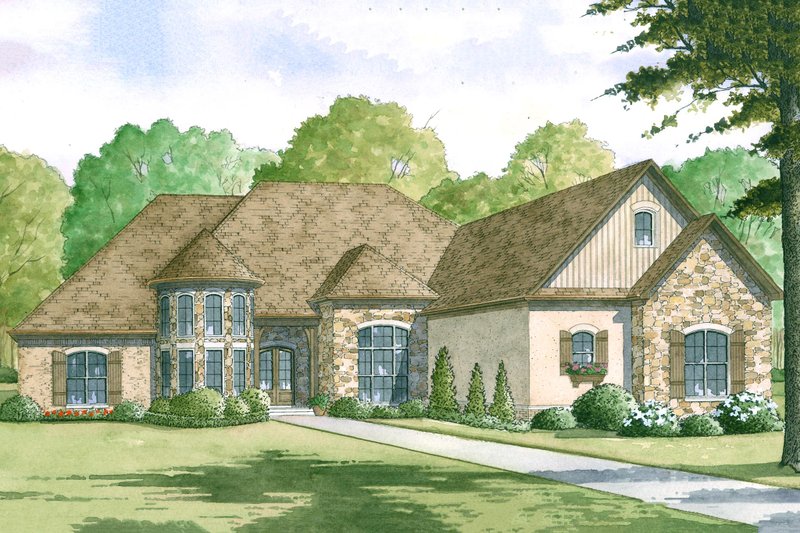 Dream House Plan - European Exterior - Front Elevation Plan #923-2