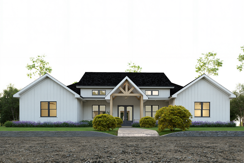 Dream House Plan - Farmhouse Exterior - Front Elevation Plan #1112-19