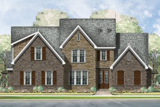 Exterior - Front Elevation for European House Plan #424-262 - 4 bed, 3 bath