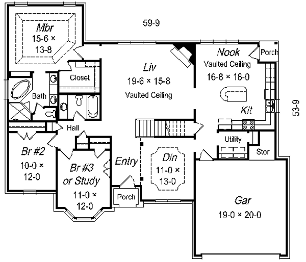 European Floor Plan - Main Floor Plan #329-252