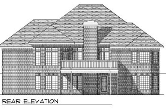 Exterior - Rear Elevation for European House Plan #70-761 - 4 bed, 4 bath