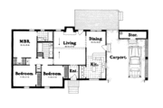 Country Style House Plan - 3 Beds 2 Baths 1204 Sq/Ft Plan #36-267 