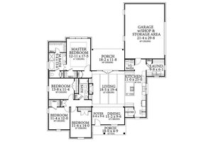 Floor Plan - Main Floor for Country House Plan #406-9658 - 4 bed, 2.5 bath
