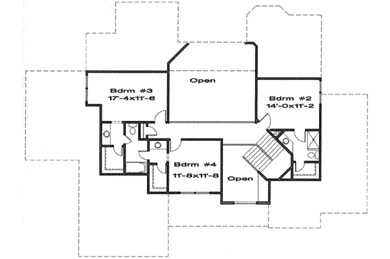 Floor Plan - Upper Floor for Traditional House Plan #6-188 - 4 bed, 3.5 bath