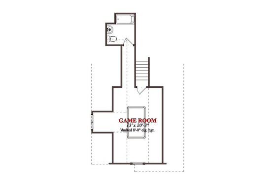 Floor Plan - Upper Floor for Bungalow House Plan #63-225 - 3 bed, 3.5 bath