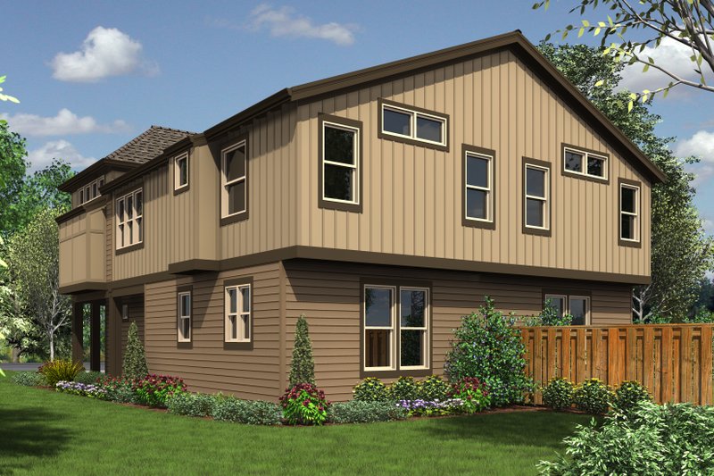 Architectural House Design - Exterior - Rear Elevation for Modern House Plan #48-628 - 2 bed, 2 bath