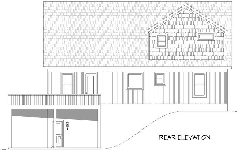 Home Plan - Exterior - Rear Elevation for Southern House Plan #932-839 - 3 bed, 2 bath