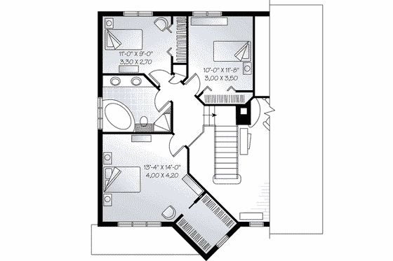 Floor Plan - Upper Floor House Plan #23-517 - 3 bed, 1.5 bath
