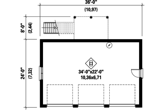 Floor Plan - Main Floor for European House Plan #25-4751, 0 bath