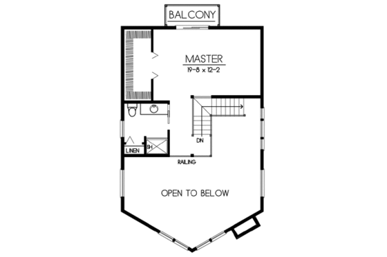 Floor Plan - Upper Floor for Modern House Plan #100-452 - 2 bed, 2 bath