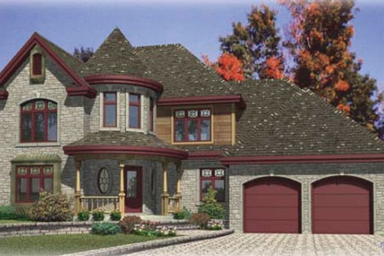 Exterior - Front Elevation for European House Plan #138-158 - 3 bed, 2.5 bath