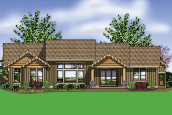 Exterior - Rear Elevation for Craftsman House Plan #48-602 - 4 bed, 2 bath