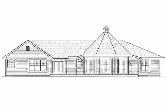 Exterior - Rear Elevation for Farmhouse House Plan #456-18 - 3 bed, 2.5 bath