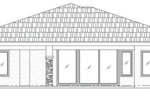 Exterior - Rear Elevation for Mediterranean House Plan #24-238 - 3 bed, 2 bath