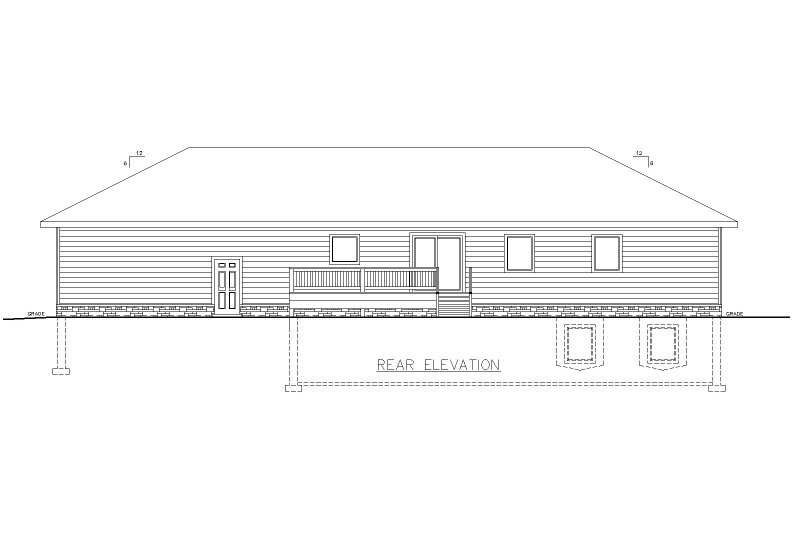 House Design - Exterior - Rear Elevation for Cottage House Plan #117-983 - 3 bed, 3 bath