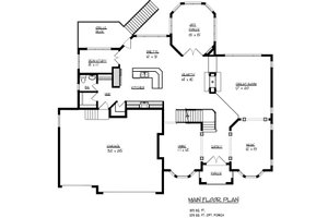 Floor Plan - Main Floor for European House Plan #320-488 - 4 bed, 2.5 bath