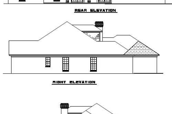Exterior - Rear Elevation for European House Plan #17-581 - 4 bed, 2.5 bath