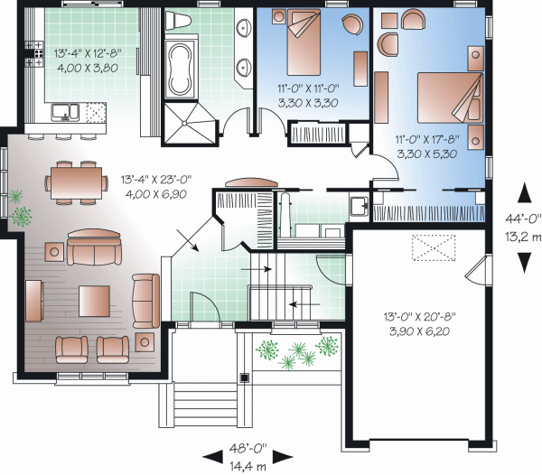 House Plan Design - European Floor Plan - Main Floor Plan #23-2229